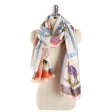 EQUESTRIAN BLUE/PINK/ORANGE MARE POLY SCARF