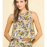 FLORAL PRINT SLEEVELESS TOP