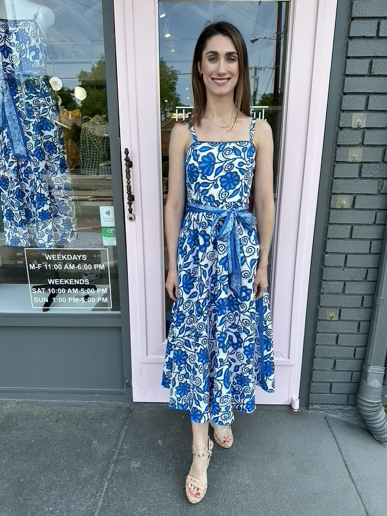 THIN ADJ STRAP BODICE W/SELF TIE MIDI