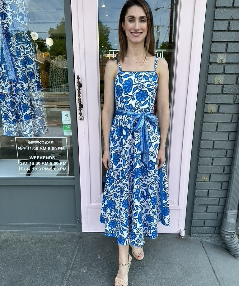 THIN ADJ STRAP BODICE W/SELF TIE MIDI