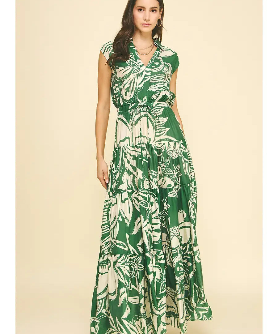 FLORAL TIERED MAXI DRESS