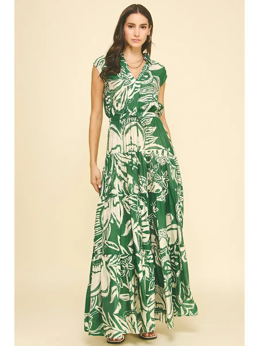 FLORAL TIERED MAXI DRESS