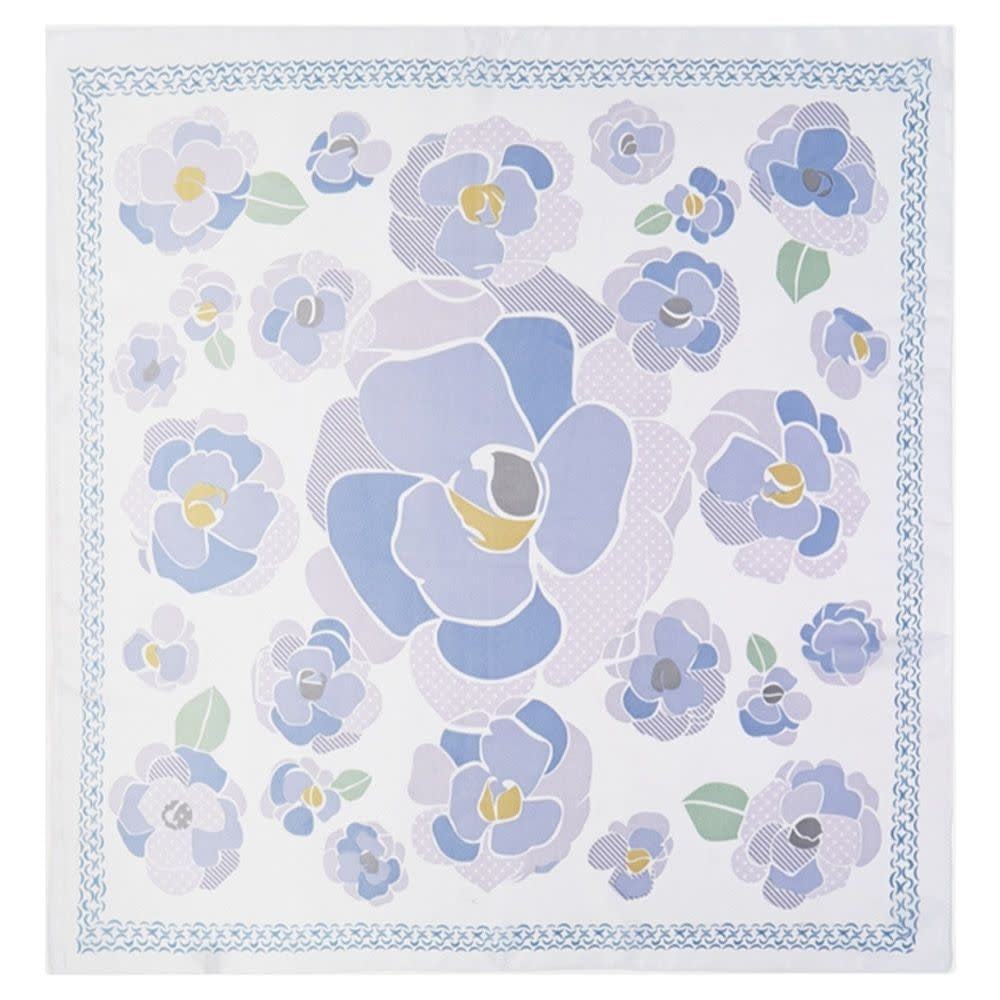 VINTAGE POPPY FLOWER PURPLE PRINT SILKY BANDANA