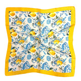 LEMON PRINT BLUE SQUARE SCARF