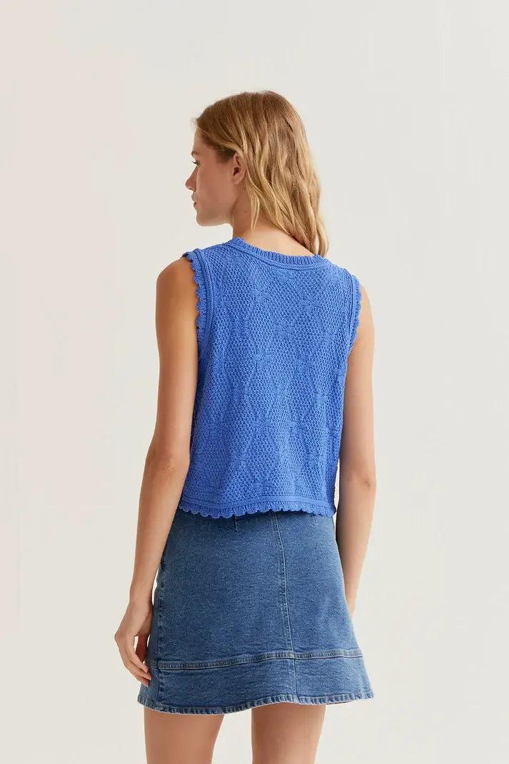 CHAIN-STITCHED EMBROIDERED TANK