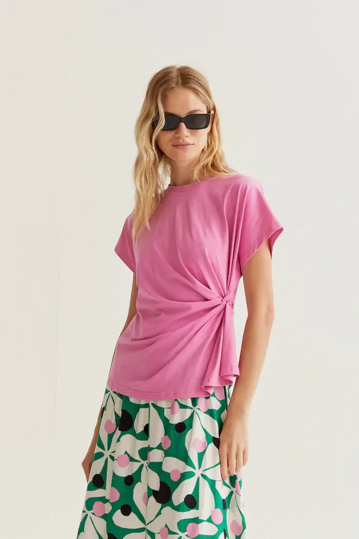 SSLV TEE WITH SIDE KNOT
