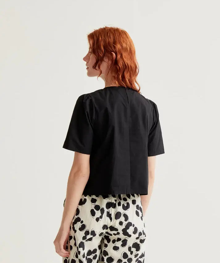 SSLV HEART BUTTON DOWN BLOUSE