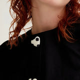 SSLV HEART BUTTON DOWN BLOUSE
