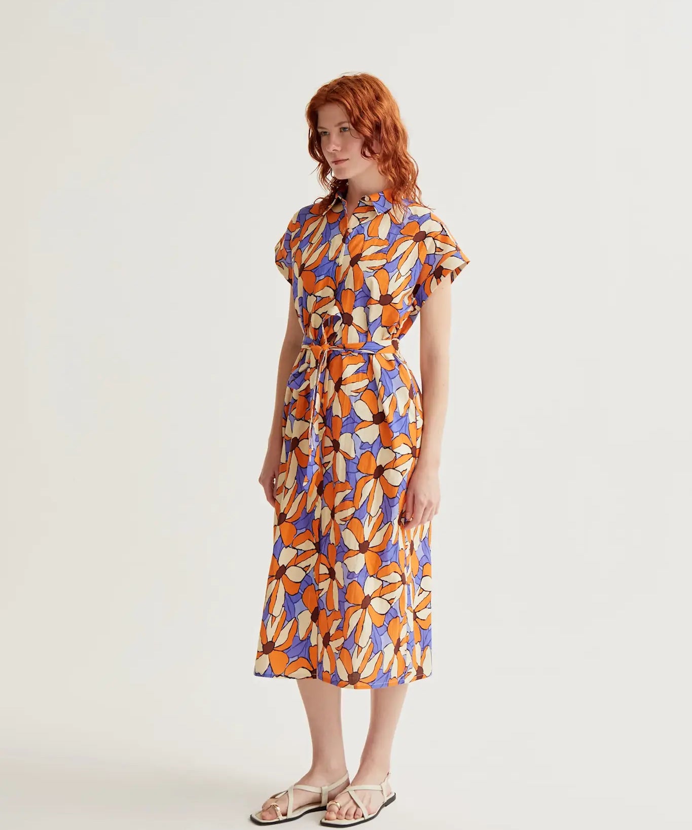 SSLV MERIGOLD PRINT MIDI DRESS