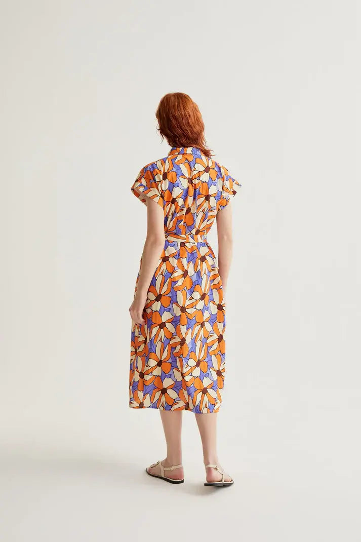 SSLV MERIGOLD PRINT MIDI DRESS