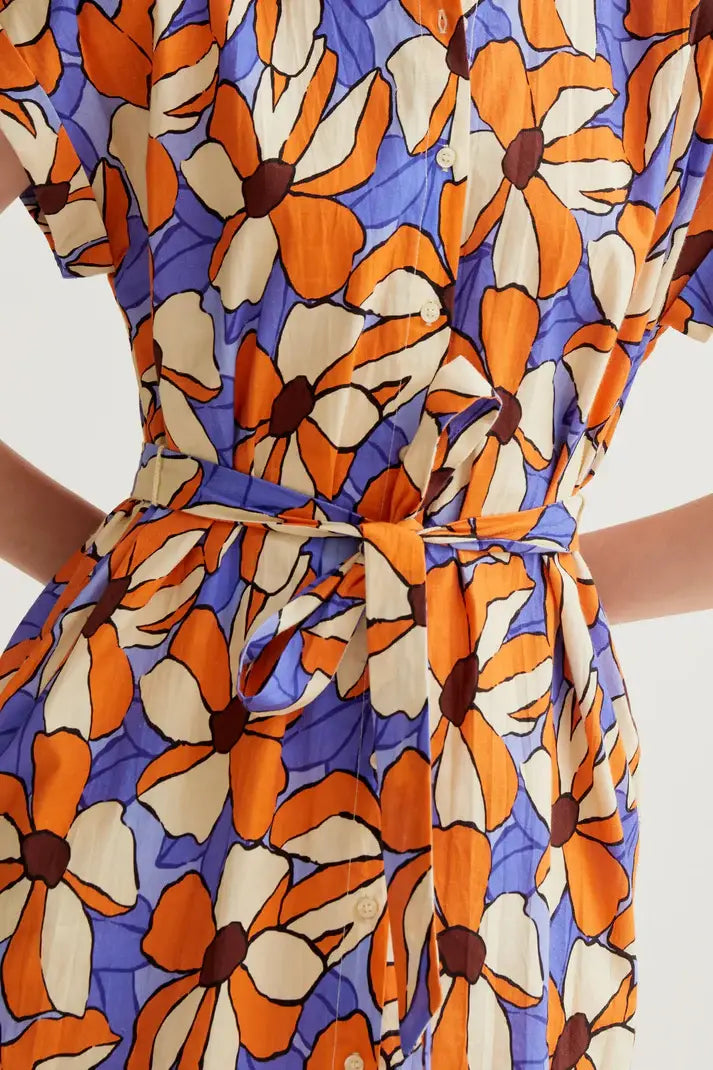 SSLV MERIGOLD PRINT MIDI DRESS