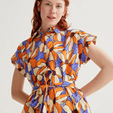 SSLV MERIGOLD PRINT MIDI DRESS