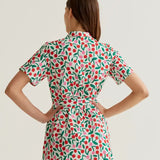 SSLV CHERRY PRINT MINI DRESS