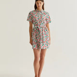 SSLV CHERRY PRINT MINI DRESS