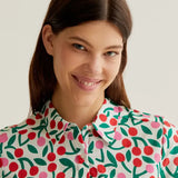 SSLV CHERRY PRINT MINI DRESS