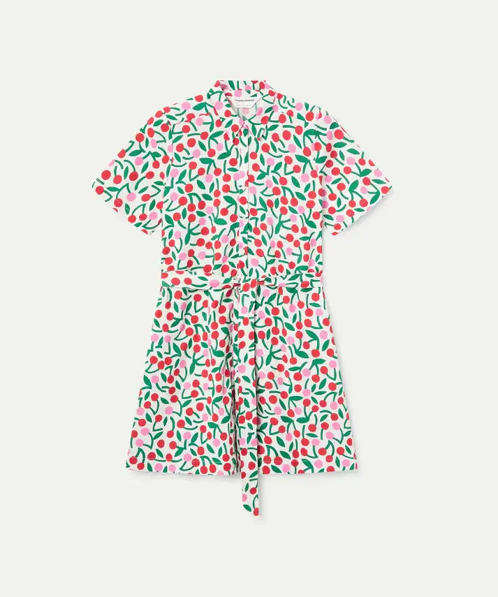 SSLV CHERRY PRINT MINI DRESS