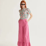 SSLV CHERRY PRINT BUTTON UP