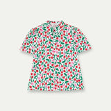 SSLV CHERRY PRINT BUTTON UP