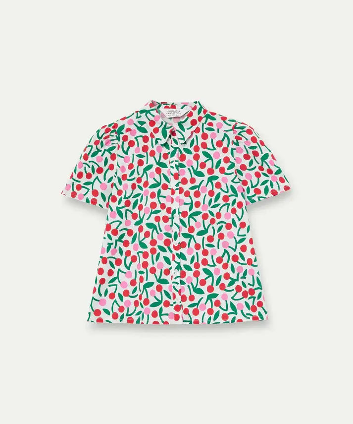 SSLV CHERRY PRINT BUTTON UP