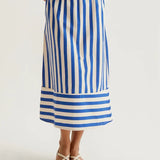 STRIPED ALINE MIDI SKIRT