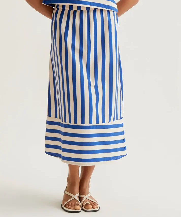 STRIPED ALINE MIDI SKIRT