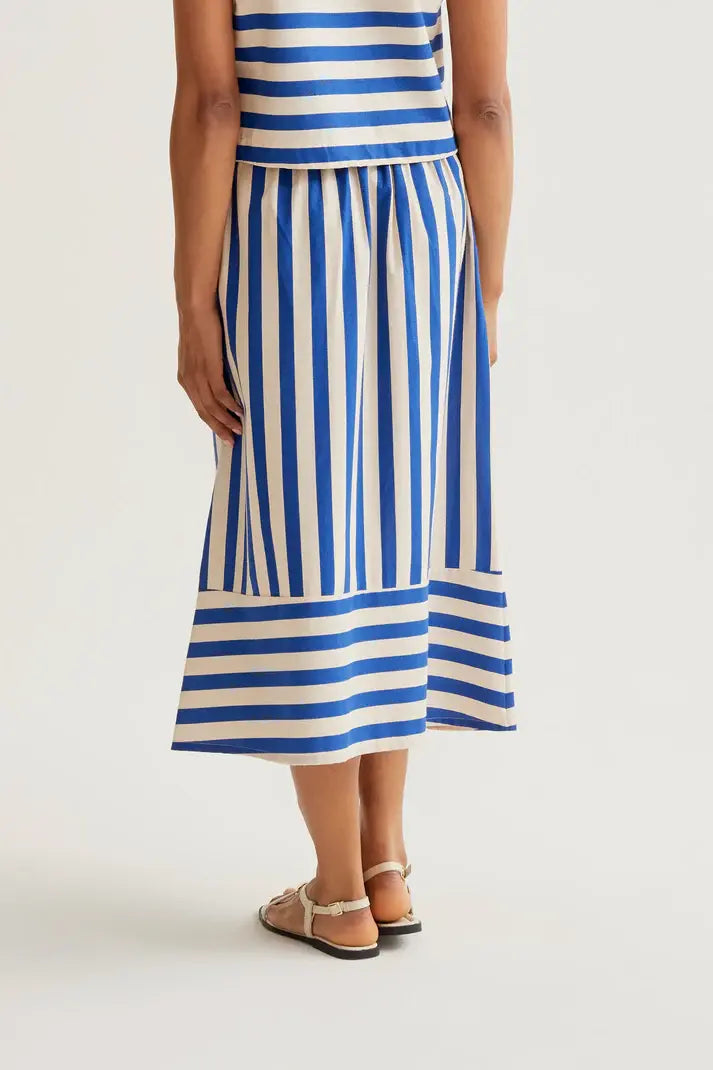 STRIPED ALINE MIDI SKIRT