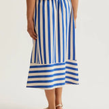 STRIPED ALINE MIDI SKIRT