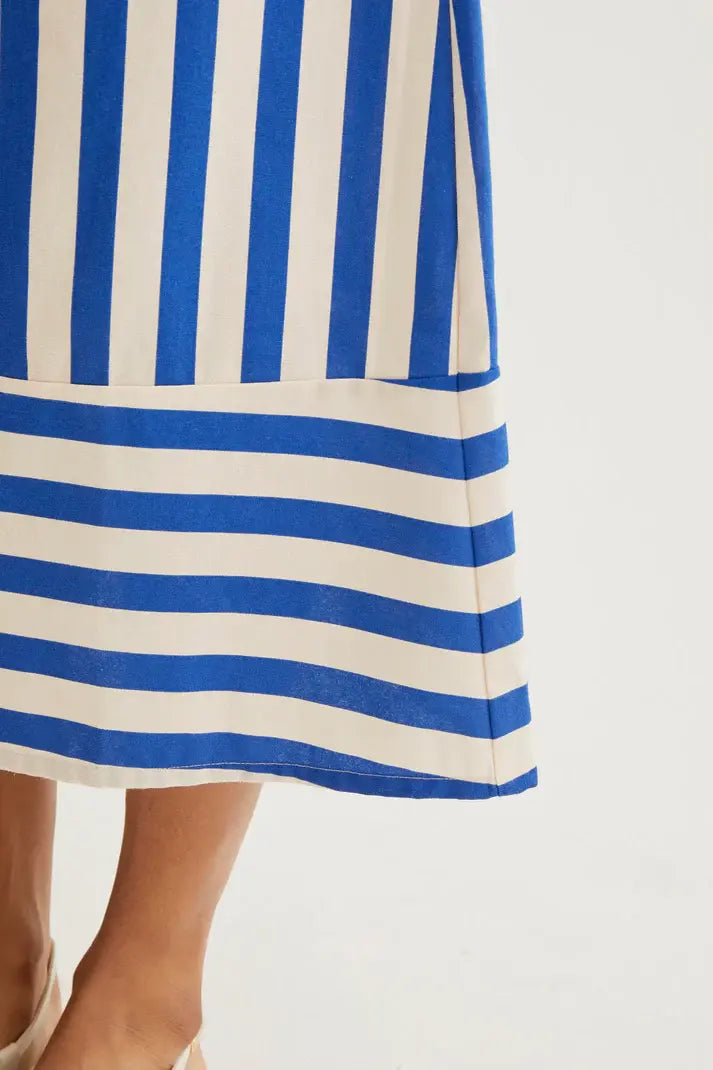 STRIPED ALINE MIDI SKIRT