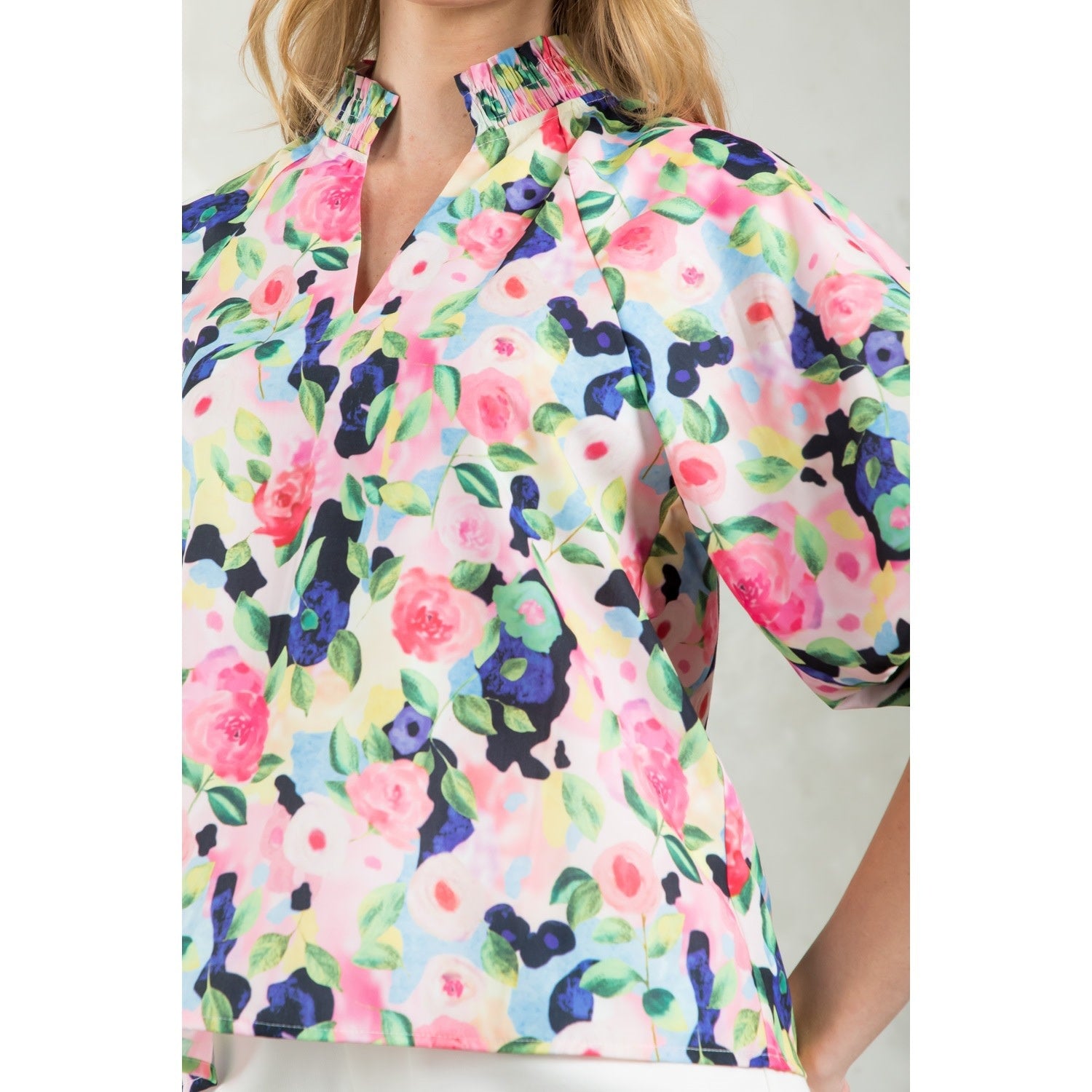 PUFF SLEEVE FLORAL TOP