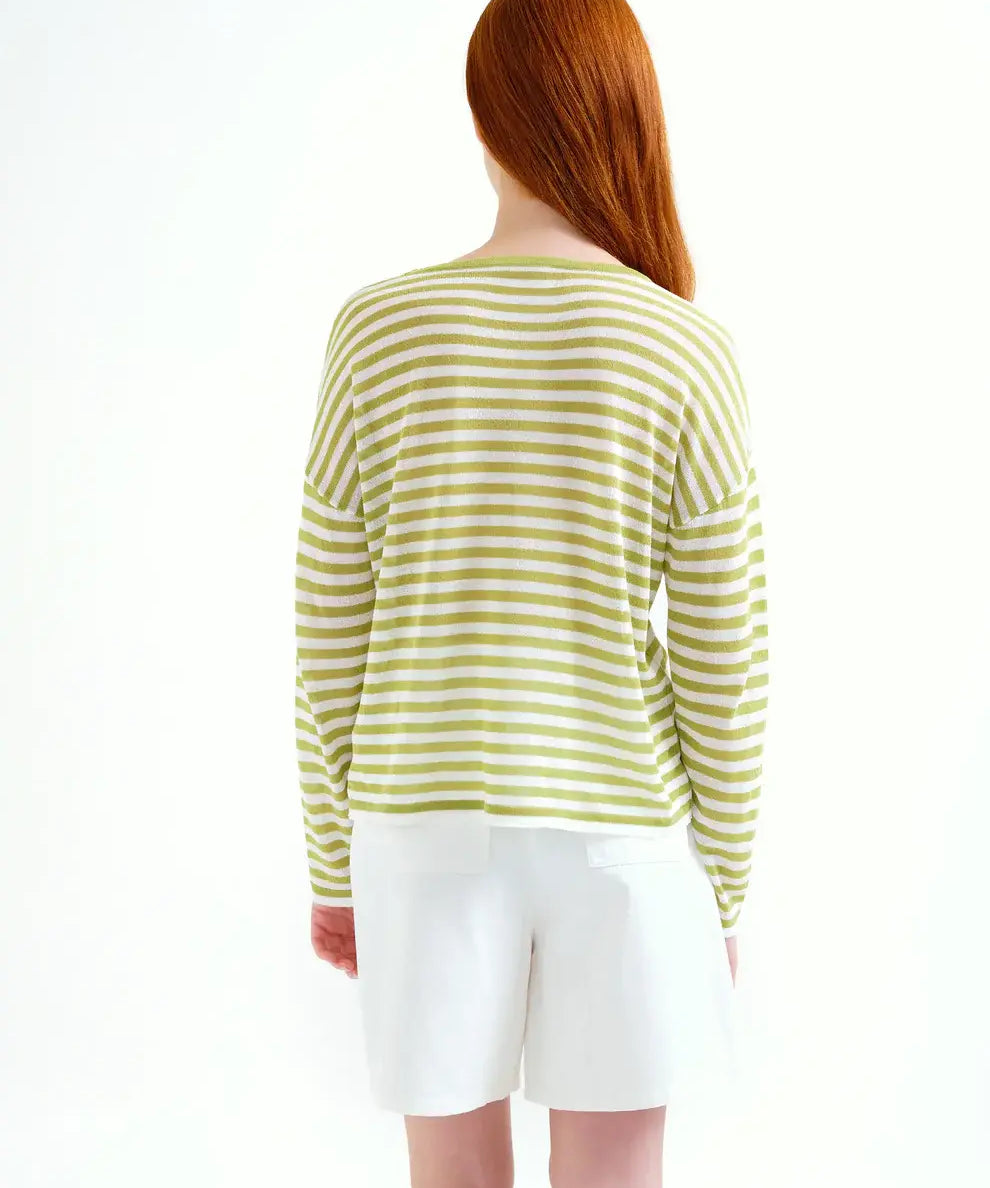 LSLV KNIT STRIPED TOP