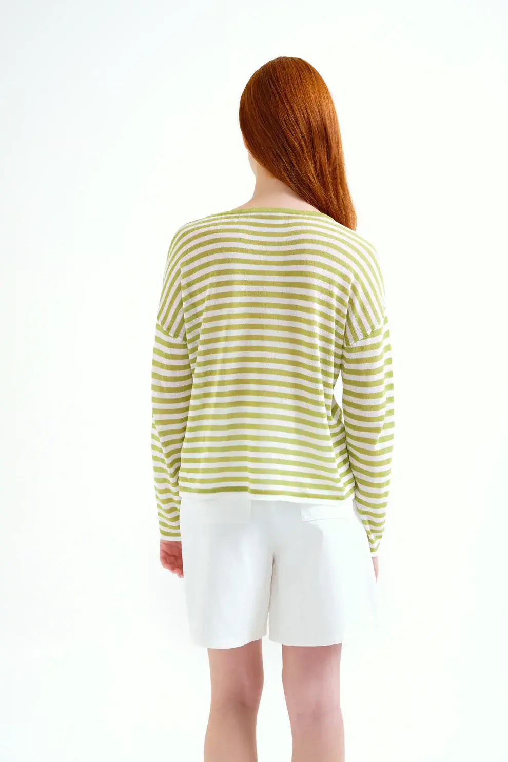 LSLV KNIT STRIPED TOP