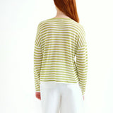 LSLV KNIT STRIPED TOP