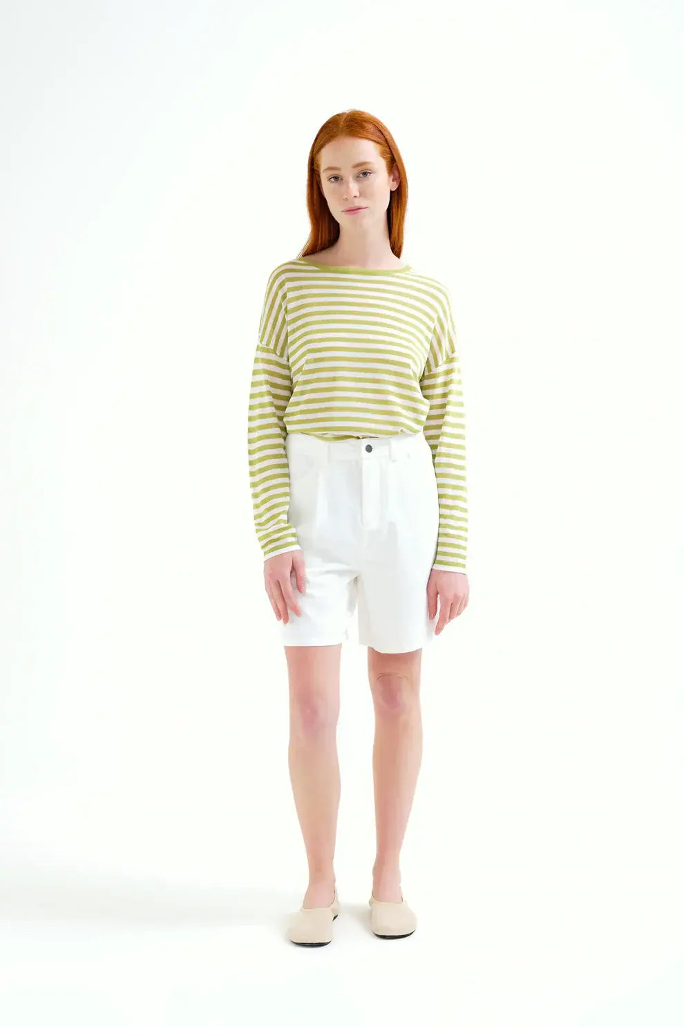 LSLV KNIT STRIPED TOP