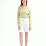 LSLV KNIT STRIPED TOP