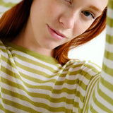 LSLV KNIT STRIPED TOP