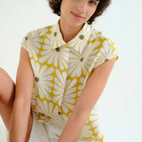 SSLV FLOWERBURST COLLARED TOP
