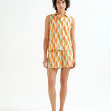 SLVLESS GEOMETRIC TOP