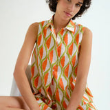 SLVLESS GEOMETRIC TOP