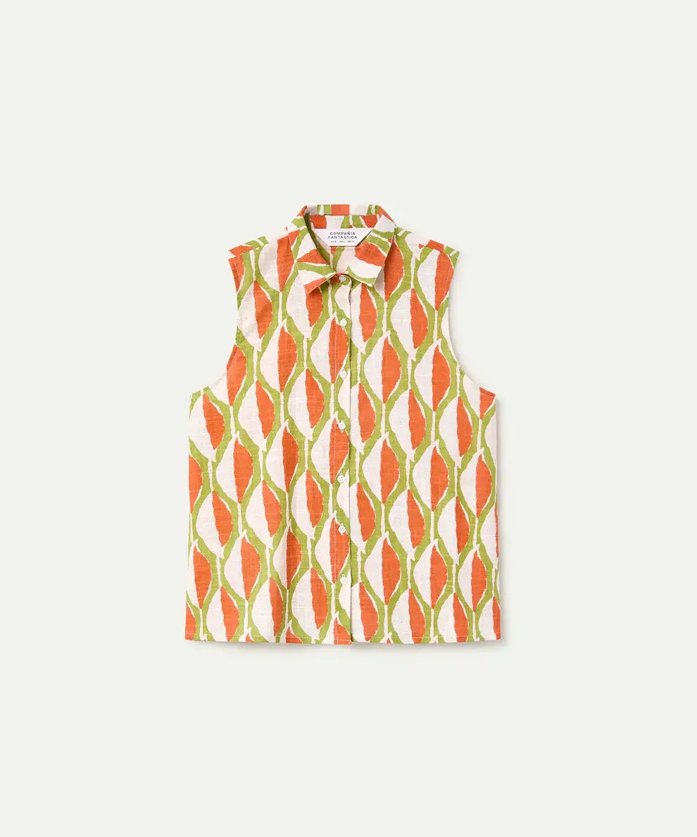 SLVLESS GEOMETRIC TOP