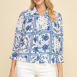 FLORAL BUTTON DOWN TOP