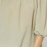 WIDE NECK CHEST SMOCKED TOP