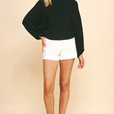 TURTLE NECK RAGLAN SLEEVE SWEATER