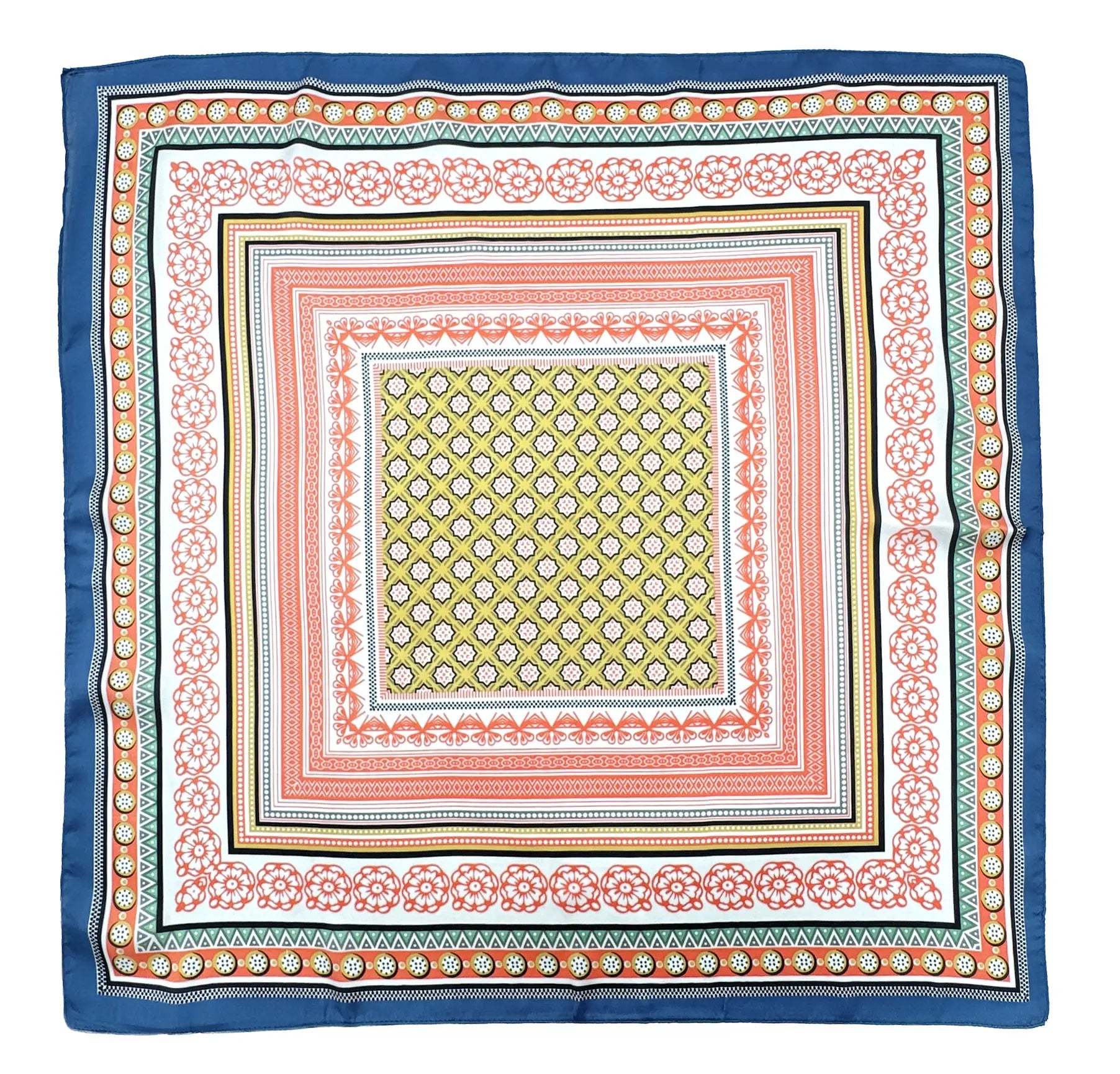 BOHO NAVY PRINT SQUARE SCARF