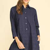 EYELET DETAILED MINI DRESS