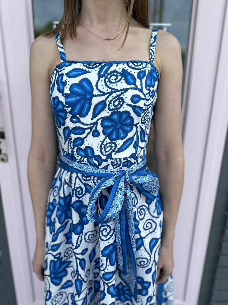 THIN ADJ STRAP BODICE W/SELF TIE MIDI