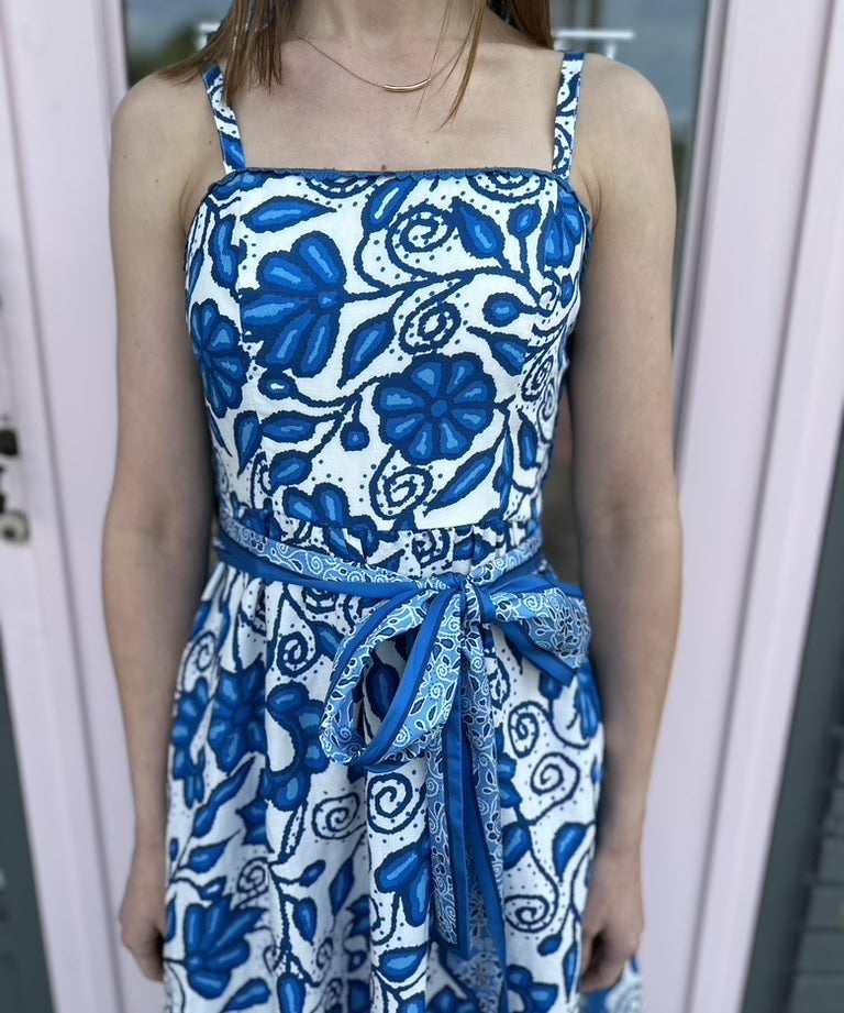 THIN ADJ STRAP BODICE W/SELF TIE MIDI
