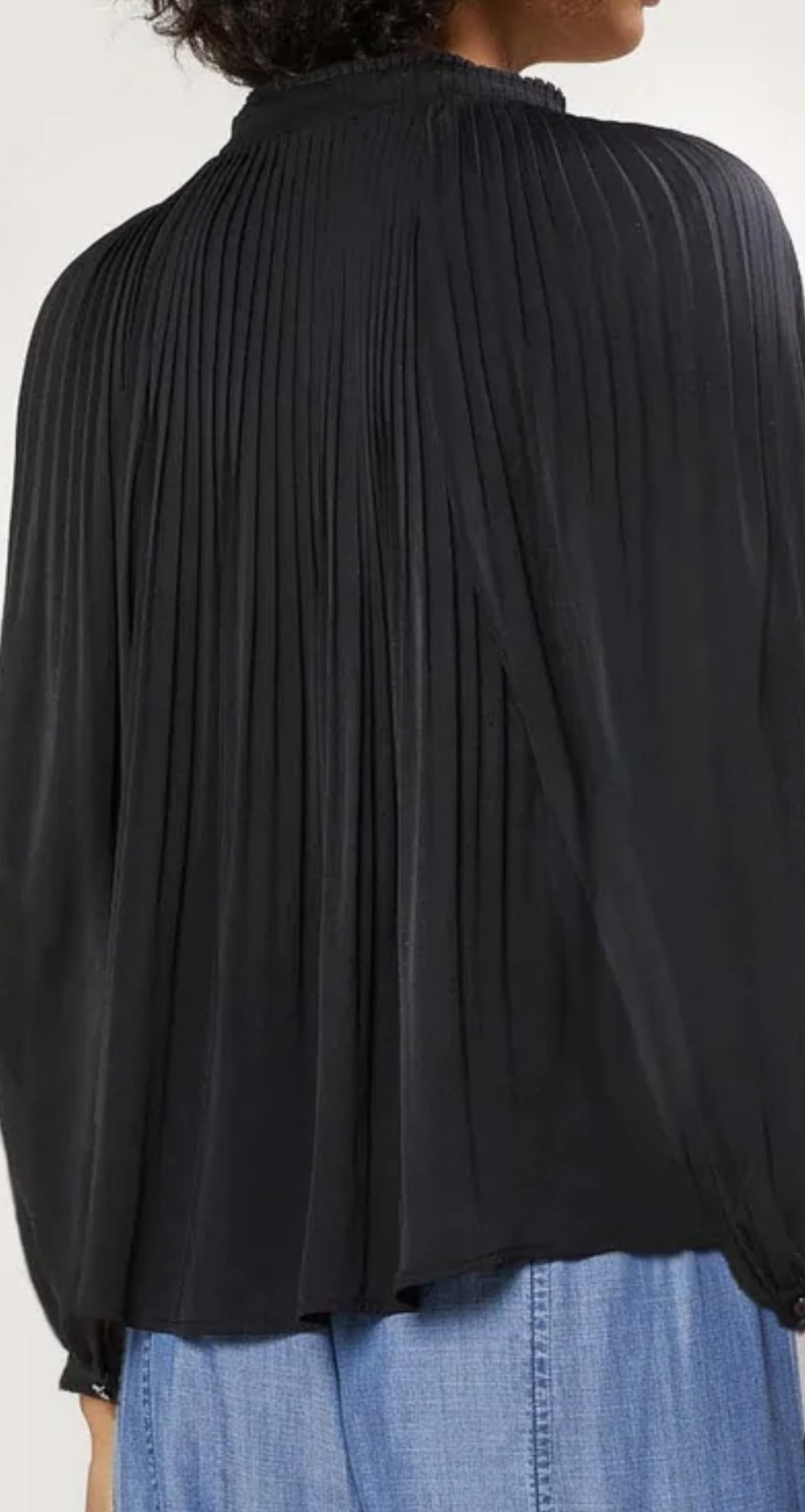 3Q SLV PLEATED TOP
