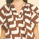 GEOMETRIC PRINT TUNIC MINI DRESS