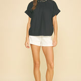 BEAD NECK BLOUSE