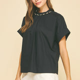 BEAD NECK BLOUSE